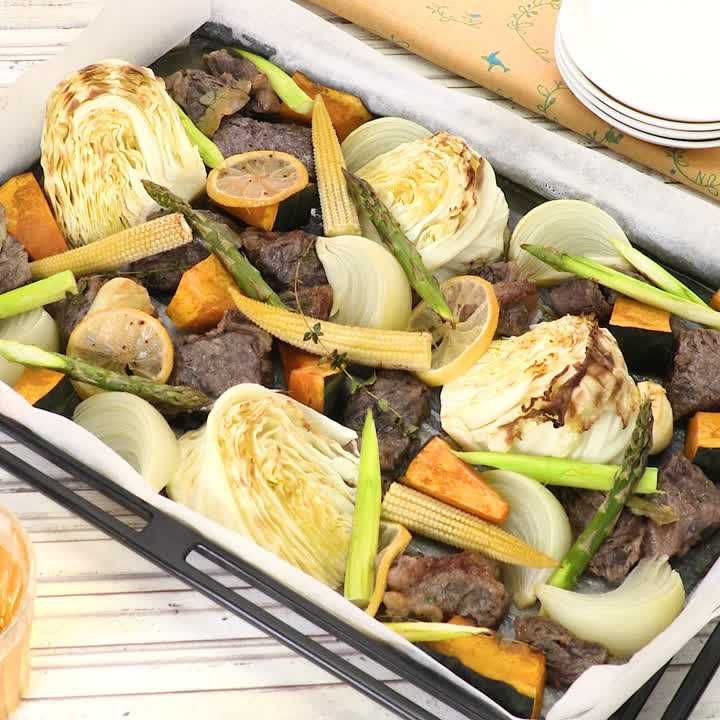 牛ステーキ肉のオーブン焼き