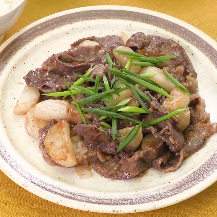牛バラ肉と長芋の甘辛炒め