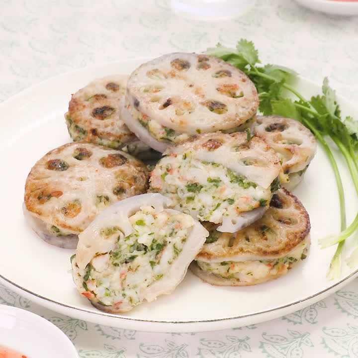 れんこんのエスニックはさみ焼き