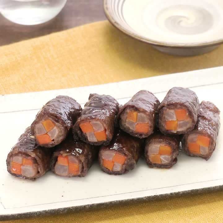 大根とにんじんの牛肉ロール