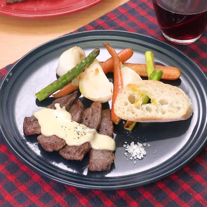 牛カルビ焼肉のチーズまみれ