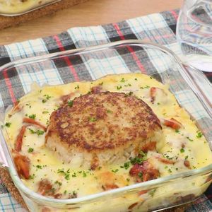 「豆腐ハンバーグドリア」のレシピ動画