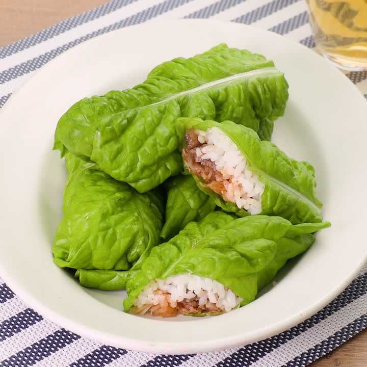 焼肉サンチュ巻きごはん