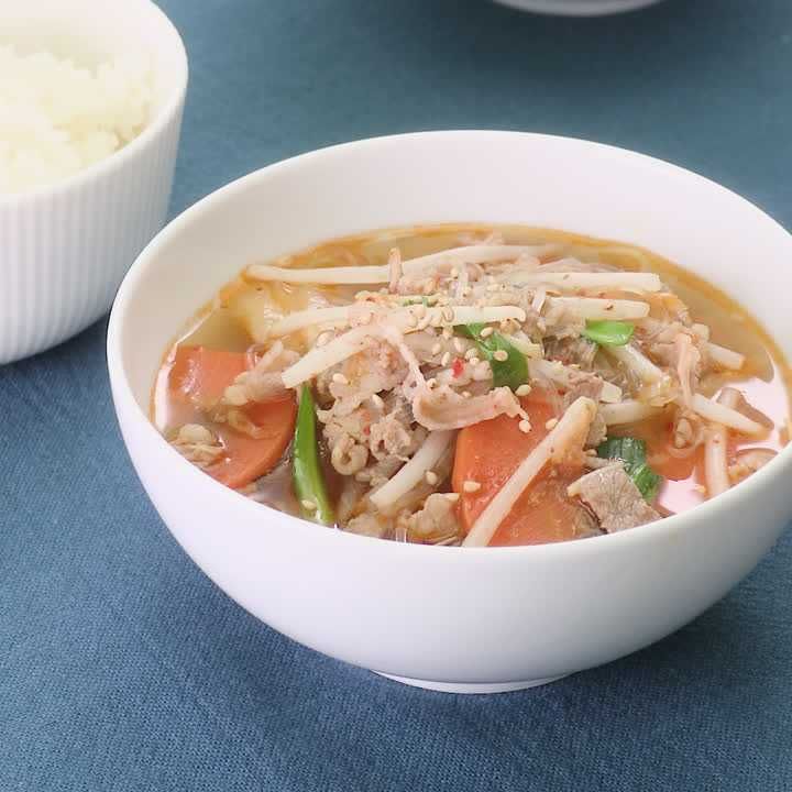 牛バラ肉の春雨キムチスープ