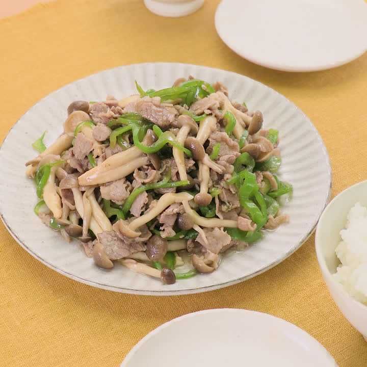 牛バラ肉としめじのオイスター炒め