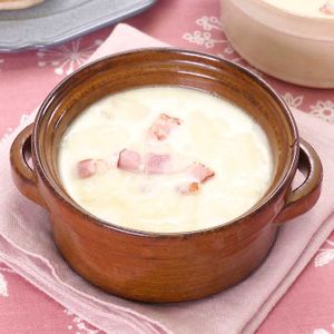 「ひらひら大根とベーコンの豆乳スープ」のレシピ動画