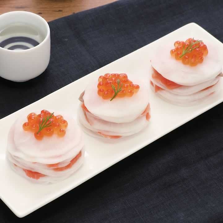 かぶのミルフィーユいくらのせ