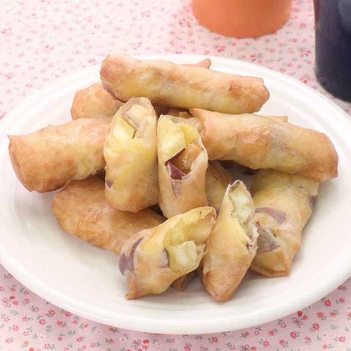 さつまいもとりんごの春巻き