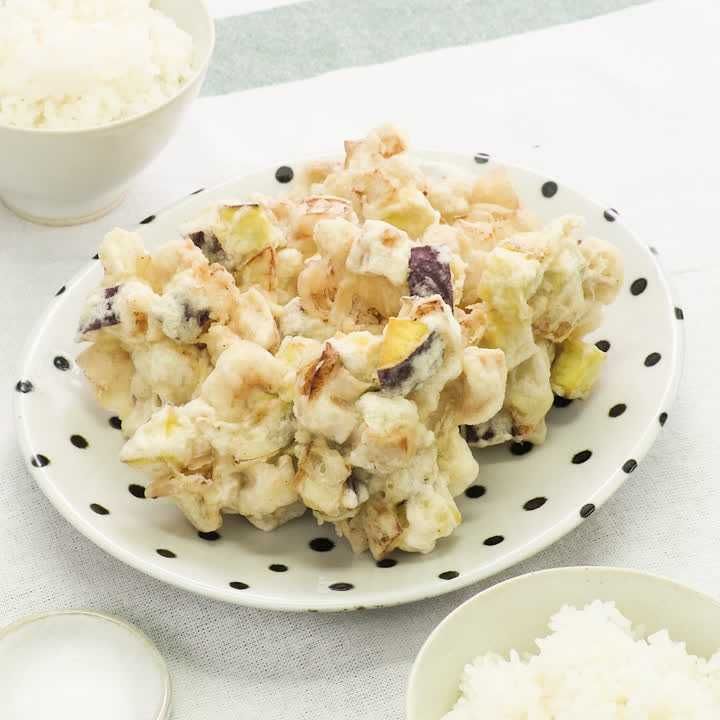 さつまいもとれんこんのかき揚げ