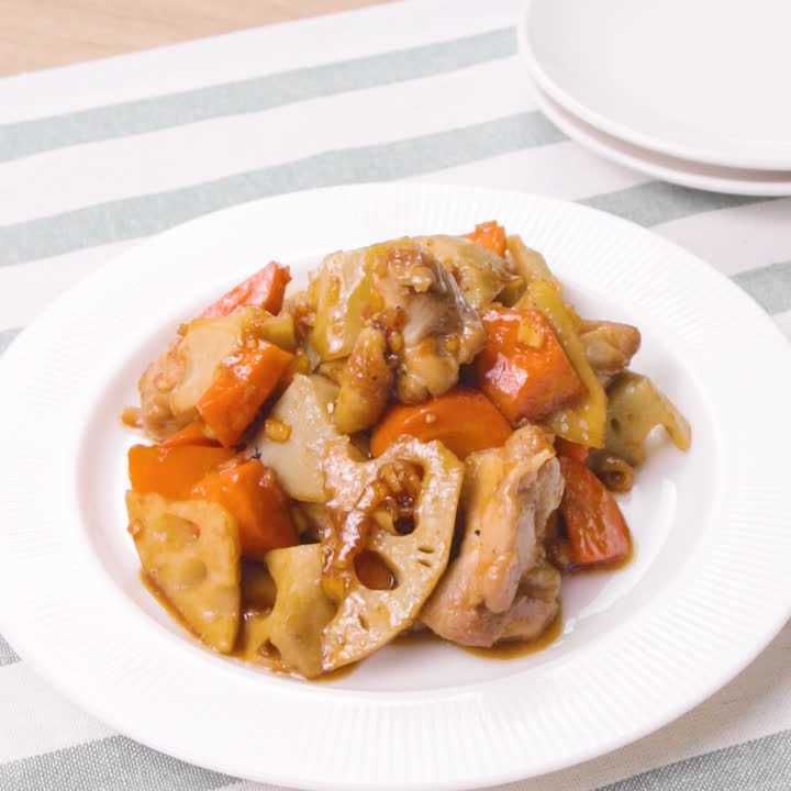 鶏もも肉とれんこんのマーマレード炒め