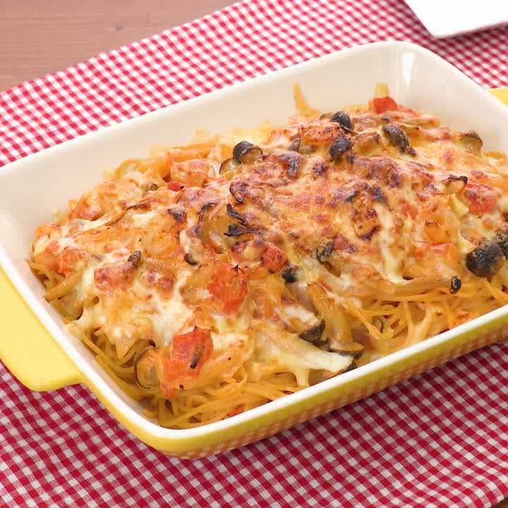 海老とトマトクリームのパスタグラタン