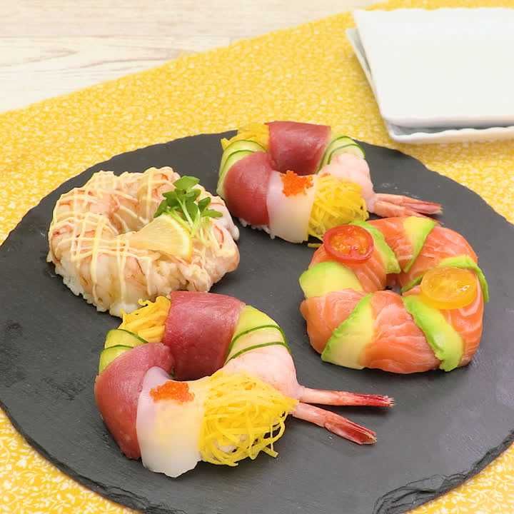 ドーナツすし3種