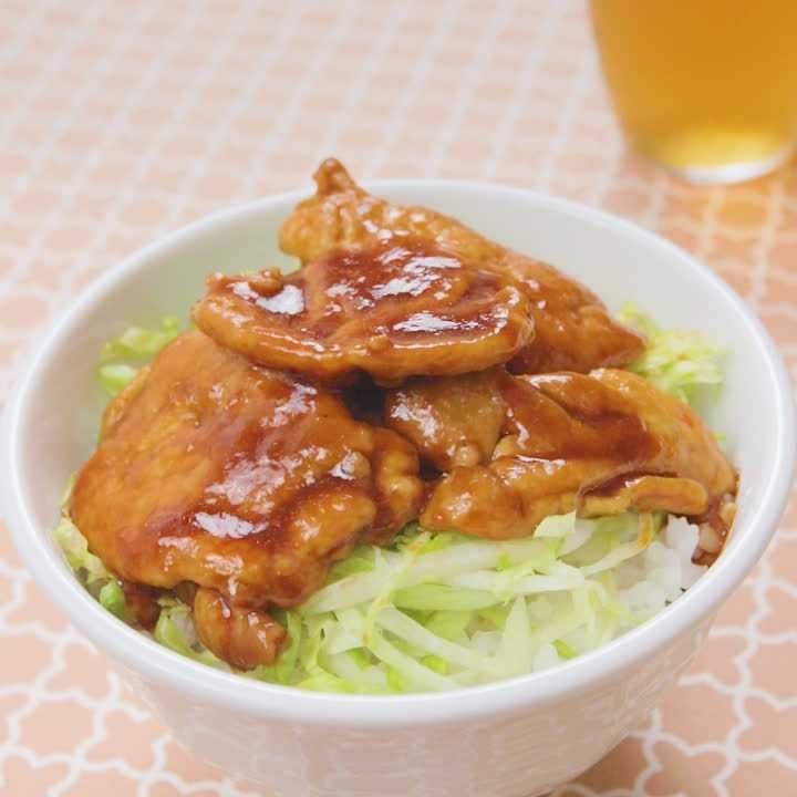 豚ロースのケチャップ照り焼き丼