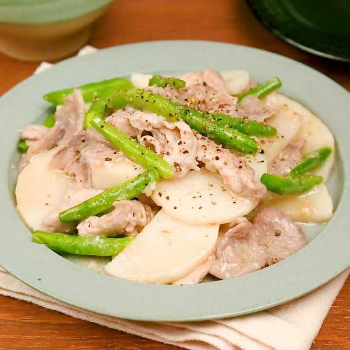 豚ロースと長芋の山椒炒め