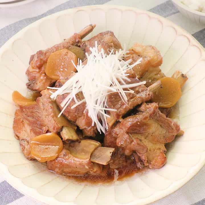 圧力鍋でスペアリブの甘辛煮
