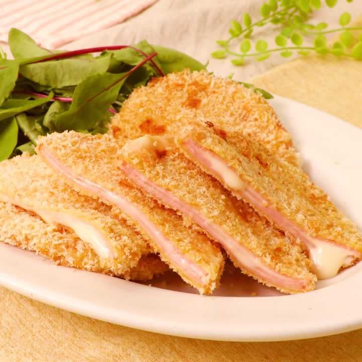 揚げないチーズハムカツ