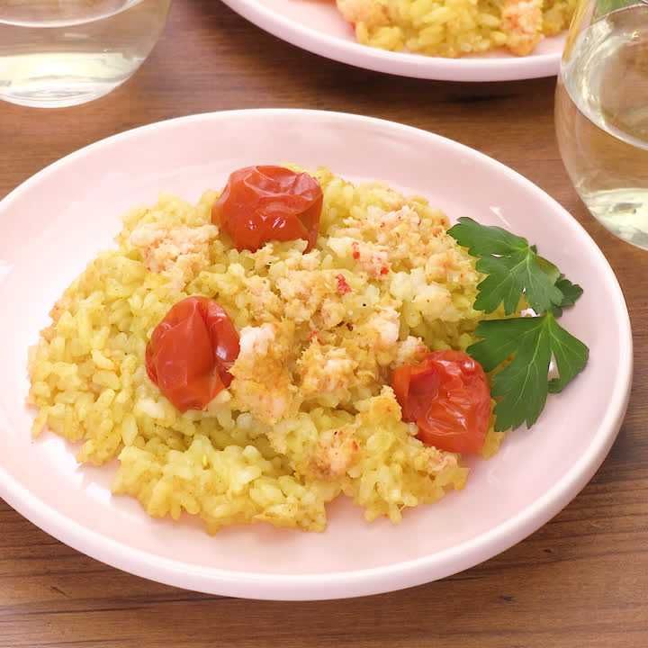 ミニトマトとカニのカレーピラフ