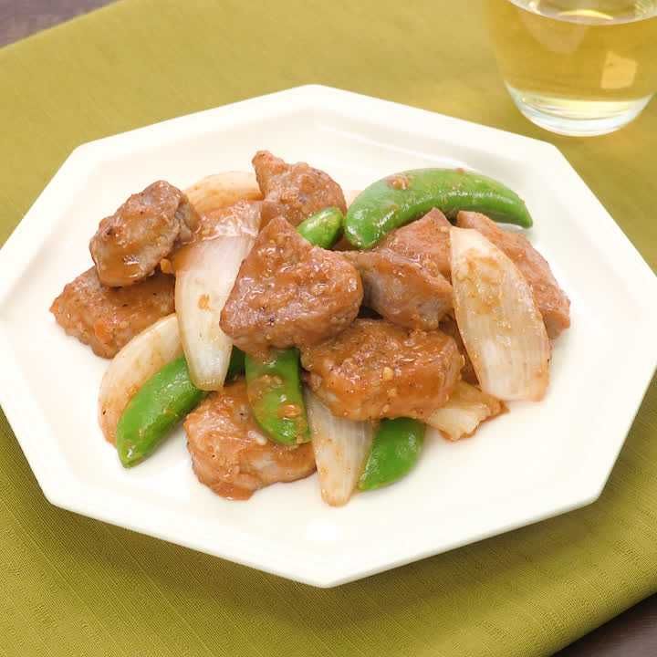 豚ヒレ肉と春野菜のコチュジャン炒め