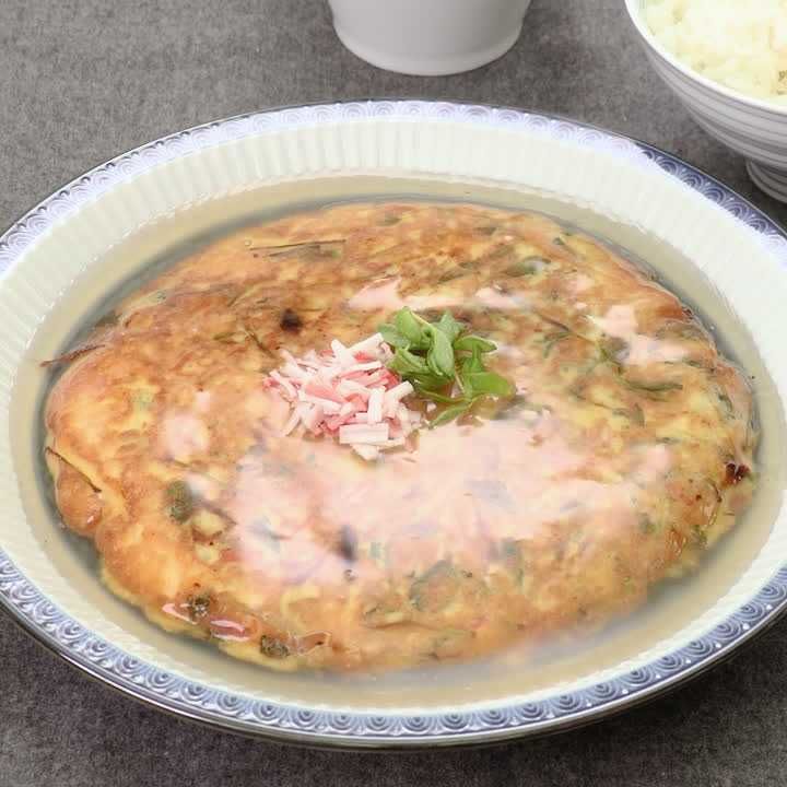 はんぺん入り豆苗カニ玉