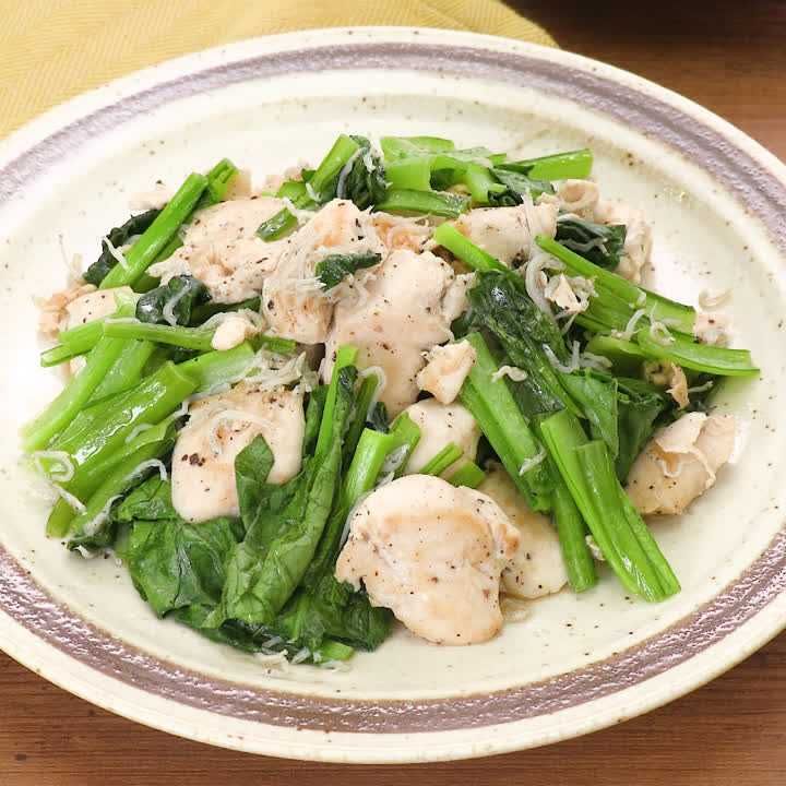 ささみと小松菜のじゃこ炒め