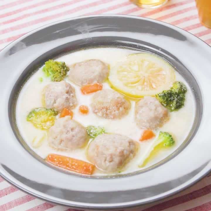 ミートボールと野菜のレモンクリーム煮