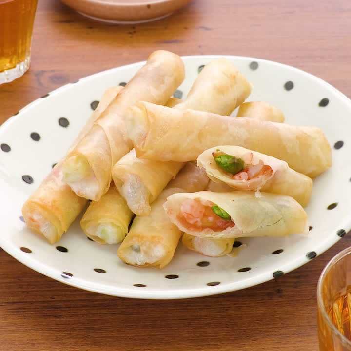 えびとアスパラの梅春巻き