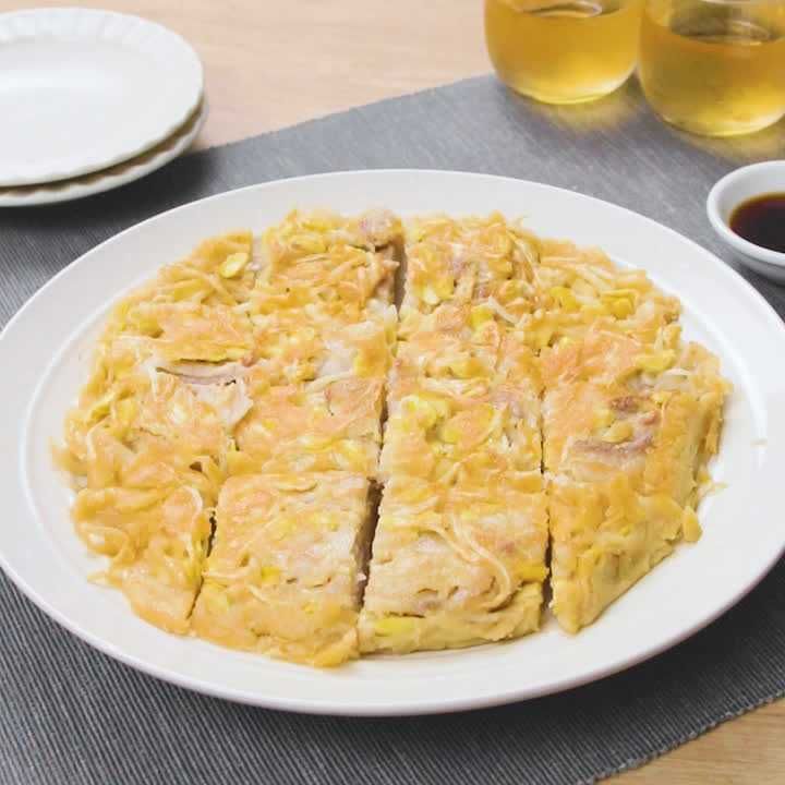 豚バラともやしの米粉チヂミ