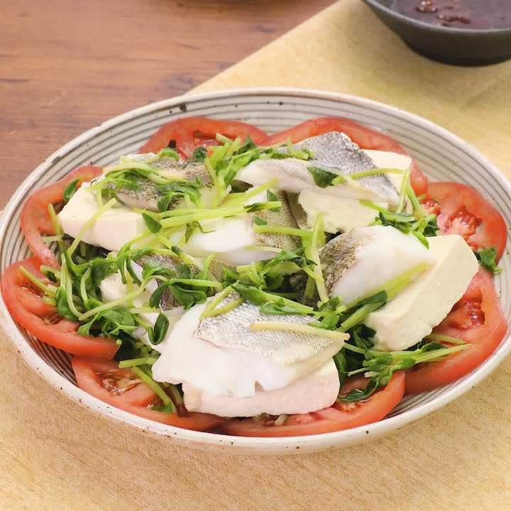タラと豆苗のレンジ蒸し