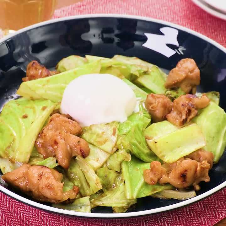焼き鳥とキャベツの甘辛炒め
