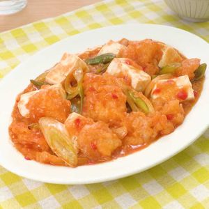 「エビチリ豆腐」のレシピ動画