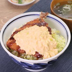「アジフライのタルタル丼」のレシピ動画
