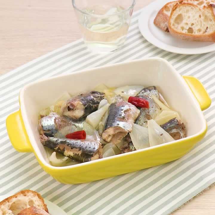 イワシと玉ねぎのオリーブオイル煮