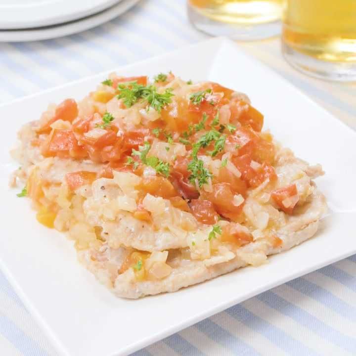 豚ロースのトマトチーズソテー