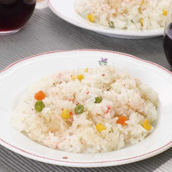 炊飯器でカニピラフ