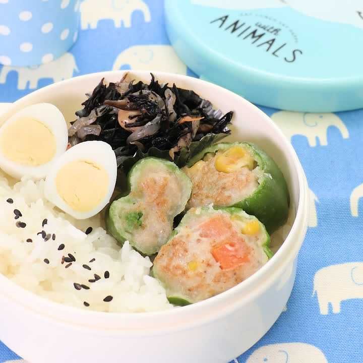 ピーマンのカラフル肉詰め