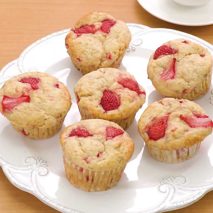 いちごとバナナの贅沢マフィン