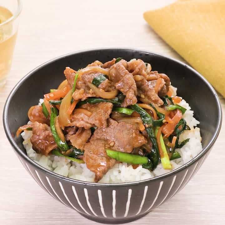 レンジでプルコギ丼