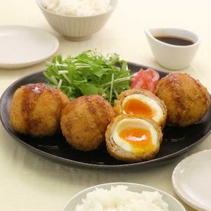 半熟卵の肉巻きカツ