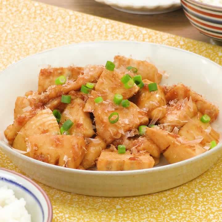 たけのこと鶏むねのおかか炒め