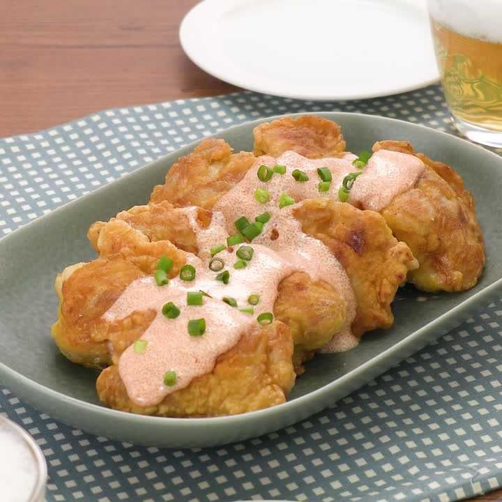 揚げ焼き唐揚げの明太マヨソース