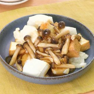 「切り餅と厚揚げのきのこあんかけ」のレシピ動画