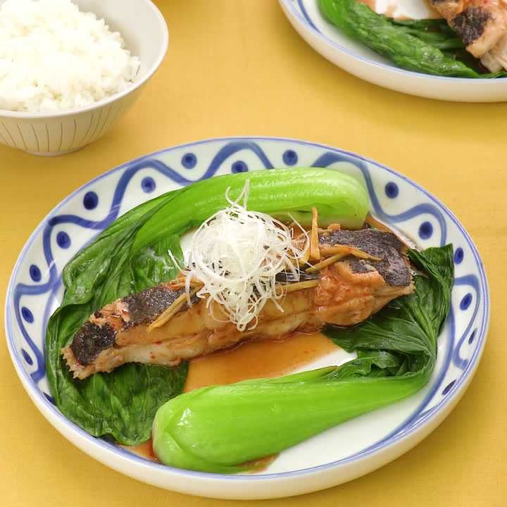 子持ちカレイのピリ辛レンジ中華蒸し