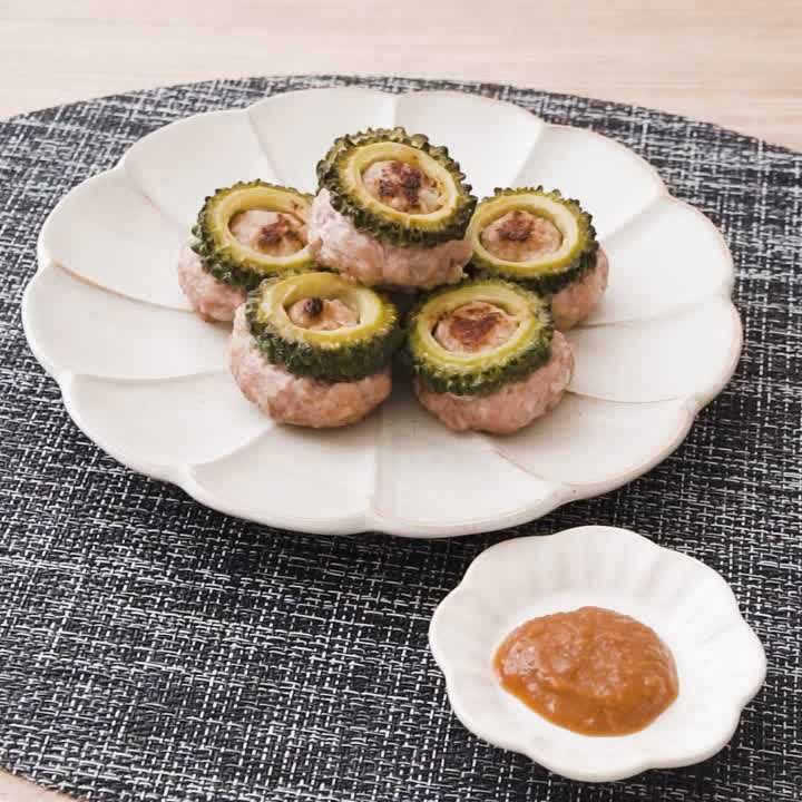 ゴーヤのみそだれハンバーグ