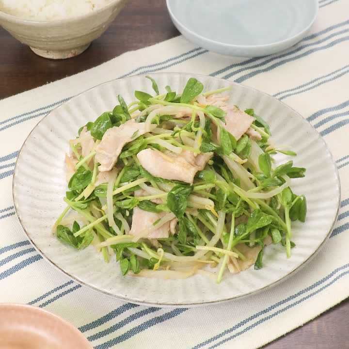 豚肉ともやしのごまポン酢あえ