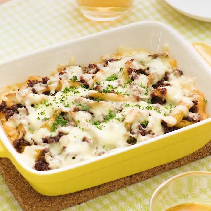 牛ひきとアスパラのポテトグラタン