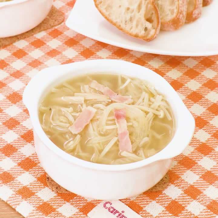 炒め玉ねぎとえのきのスープ