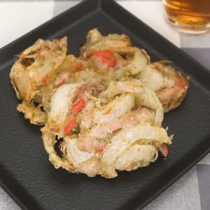 豚肉と玉ねぎの磯部揚げ