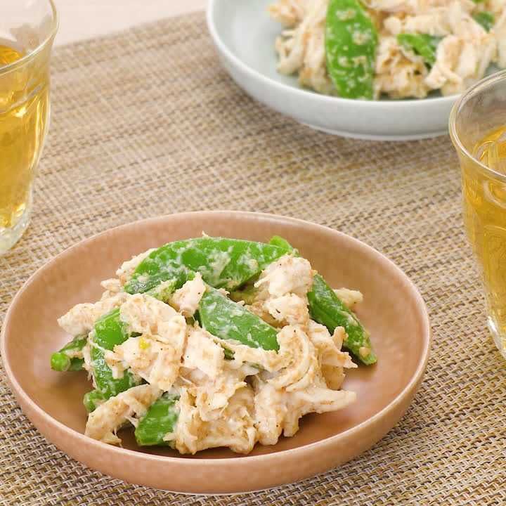 スナップエンドウのマヨごま和え