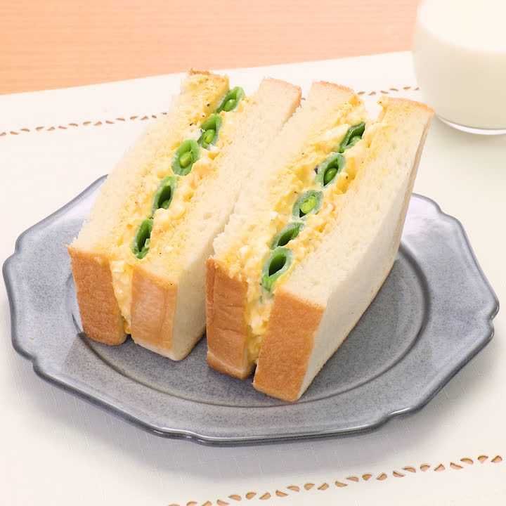 スナップエンドウの卵サンド