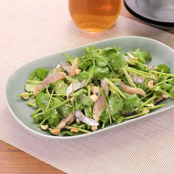 アジのパクチーあえ